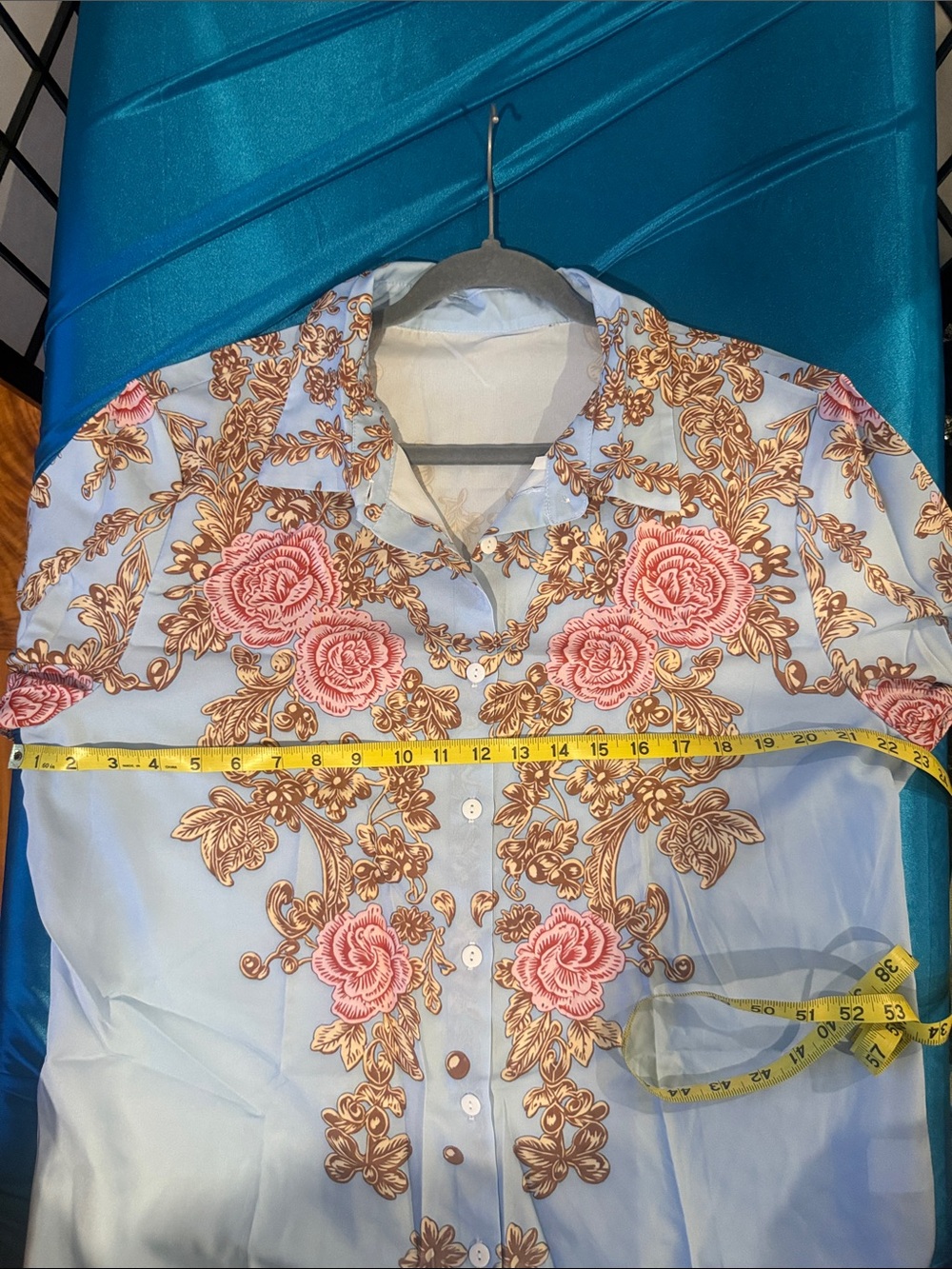 Sky Blue Floral Button-Down Shirt - Picture 3 of 5